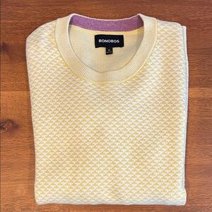 Bonobos Men's Light Yellow Crewneck Sweater